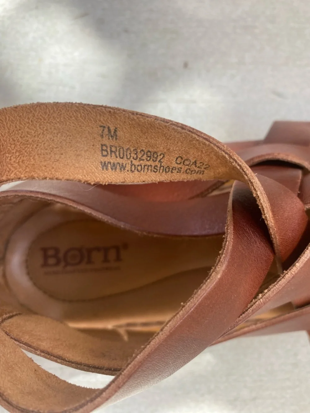 Born Tan Brown Woven Leather Sandals - Picture 4 of 5